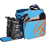 BRUBAKER - Borsa porta scarponi da sci e porta casco, modello Super Champion, colore: azzurro arancio