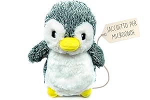 KUKI Peluche Riscaldabile al Microonde - Peluche Microonde - Peluche Pinguino Scaldasonno - Peluche con Semini per Microonde - Peluche Scalda Microonde - Pupazzo Riscaldabile Microonde - Peluche Termico