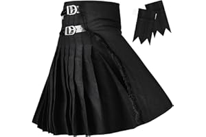 H HIGHLAND REDSTONE Kilt for Men - Traditional Scottish Tartan, 5 Yards, 16oz Premium Acrylic Wool Kilts