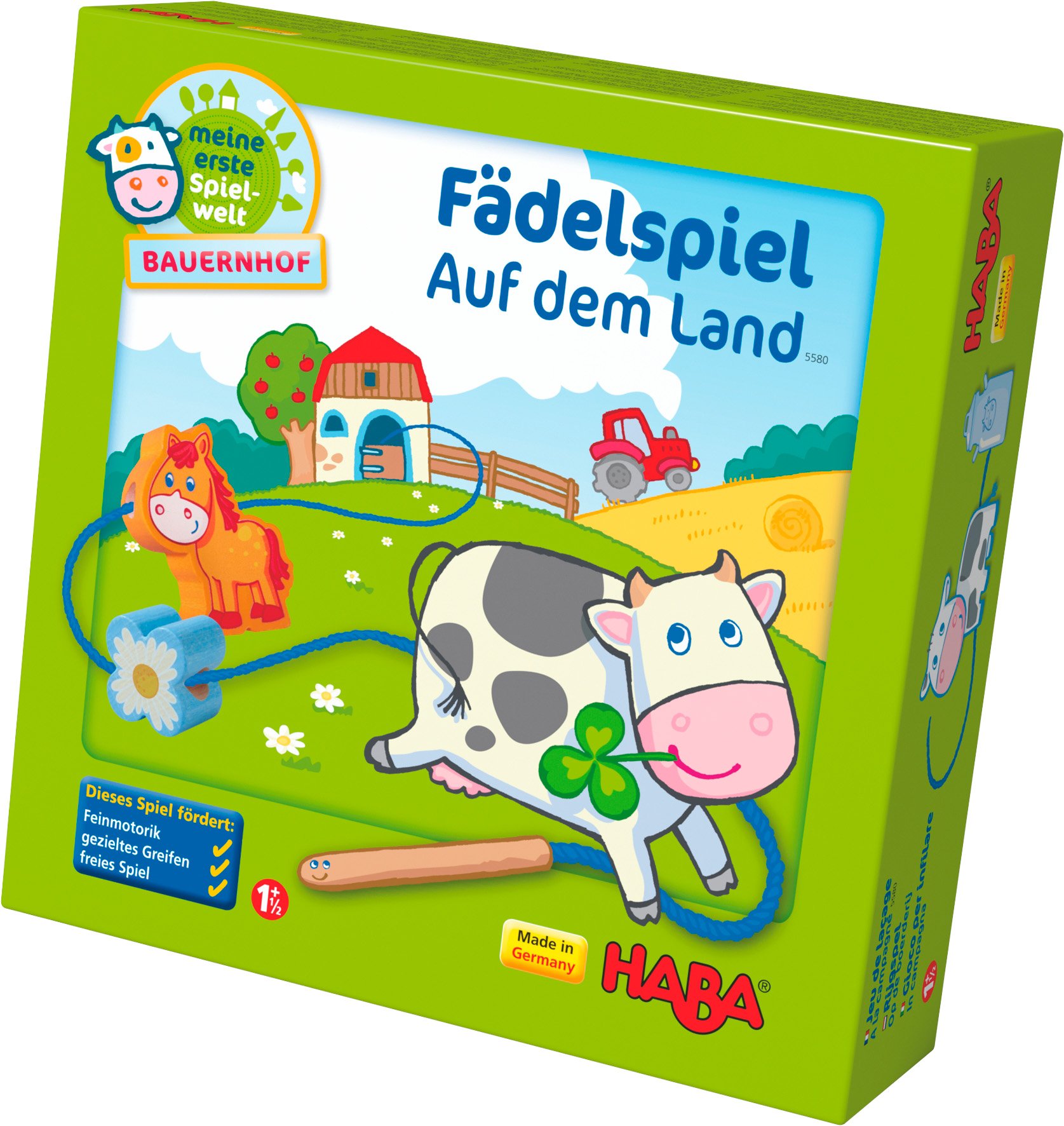 Haba 5580 - Meine erste Spielwelt Bauernhof Fädelspiel auf dem Land
