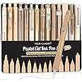 Four Candies 14Pack Pastel Gel Ink Pen Set,Cute Retractable 0.5mm Fine Point Pen,Note Taking Aesthetic Pens,12 Pack Black Ink Pens with 2Pack Highlighter, Smooth Writing Pens for School, Office-Brown