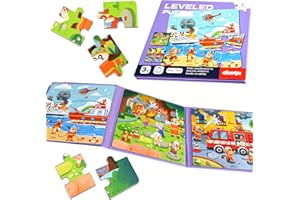 NEBURORA Puzzle magnétique 61 pièces pour Enfants de 2 à 5 Ans, Jeux de Voyage, Jouets de Voyage pour Tout-Petits en Avion, Jeux de Puzzle, activités en Avion, Cadeaux d'anniversaire pour Enfants