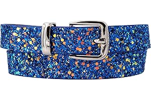 EANAGO Ceinture végétalienne >CRYSTAL DE GLACE< pour enfants - ceinture moderne à paillettes pour filles