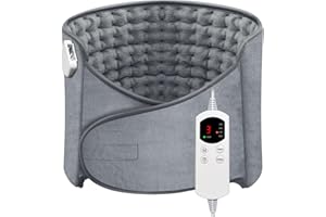 MISOGNARE Heat Pad for Back Pain Relief Electric Heating Pads with 6 Temperatures Soft Detachable Heat Pad for Man Women