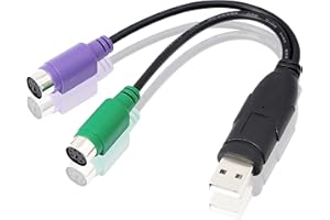 GELRHONR HONGLEI - Adattatore da USB a PS2, tastiera e mouse PS2 a USB, cavi convertitori, per tastiera e mouse, plug and play, nessun driver richiesto