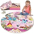 SYNARRY Giant Unicorn Floor Jigsaw Puzzle for Kids 3 4 5 6 7 8 Year Olds, 70 Piece Big Round Princess Mermaid Fairy Jigsaw, Unicorn Toys Gifts for Toddlers Children Girls