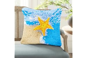 ROCKY&CHAO Myriad Choices Knüpfteppich Zum Selber Knüpf-Sets mit Kissen knüpfen 43x43cm Kissenbezug für Erwachsene und Kinder Latch Hook Kit Heimaccessoire, Wandkunst