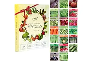 Grow Your Own Vegetable Seeds - 20 Packet Variety by Garden Pack – High Yield Seeds for Growing Veggies at Home – 8,000 Heirloom Seeds Gardner Set