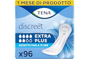 TENA Discreet Extra Plus InstaDry Pacco Scorta Mensile - Assorbenti per perdite urinarie femminili, discreti e confortevoli, 6 confezioni x 16 pezzi