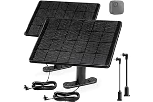 6W Solarpanel für Blink Kamera, Micro USB & USB C Input Solarmodul Kompatibel mit Blink Outdoor 4 (4. Gen)/(3. Gen) XT3/XT2/XT-Kameras, Biuld-In 2500 mAh Batterien, 9,8ft Ladekabel, IP65 Wasserdicht