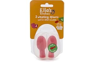 Vital Baby Ella's Kitchen Pouch Spoon Tips - Baby Weaning Spoons - Soft, Gentle and Flexible - BPA, Phthalate & Latex Free - Hygienic Travel Case Included - 4m+ - 2pk Red