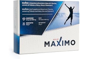RISE UP! MAXIMO MAXIMO RiseUp Integratore per Uomo | 1 Confezione 30 Compresse Effetto Duraturo | Con Maca Tribulus Taurina Zinco Vitamina E | Energia Vigore Nelle Prestazioni