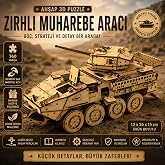 AlgWoodDesign Zırhlı Muharebe Aracı Ahşap Maket Seti 760 Par&ccedil;a &ndash; DIY 3D Puzzle M1296 Tank Koleksiyoner Modeli