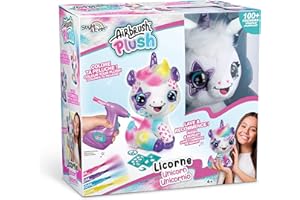 AIRBRUSH PLUSH Canal Toys- Colorea tu Unicornio JUGUETES, A partir de los 6 años, Color blanco (OFG 228)