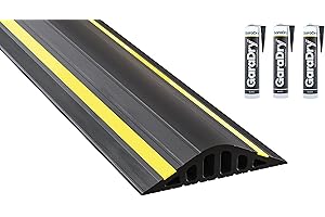 Kit de umbral de barrera contra inundaciones para puerta de garaje de 4 cm de altura, 4,95 m de longitud | PVC flexible | Kit Completo Incluye 3 Adhesivos | GaraDry