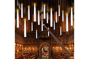 Ushine Floating Candles with Wand Remote, 20 Pack 6.6" Flickering Flameless Magic Hanging Candle, LED Taper Candle Lights Battery Operated Window Candles for Christmas Halloween Party Decorations
