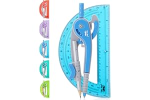 Mr. Pen- Compass and Protractor Set, Blue, Compass Geometry Tool, Protractor and Compass Set, Compass Drawing Tool, Drawing Compass, Protractor Set, Geometry Compass, Math Compass for Geometry