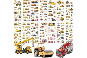 Deen 3D Aufkleber für Kinder & Kleinkinder 14 Blätter ,Puffy Auto Bagger Sticker für Mädchen Jungen,Fahrzeug Bagger Belohnungssticker für Kinder Mitgebsel Kindergeburtstag Gastgeschenke Party, 17*7cm