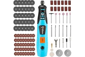 Multifunktionswerkzeug Akku, GoGonova 4V 1.5Ah Rotationswerkzeug mit 3 Drehzahlen (5000-18000 RPM), 105 Multifunktionswerkzeug Zubehör Set zum Schleifen, Gravieren, Schneiden, Polieren, Entrosten