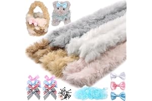 Draupnir 37 Piezas Limpia Pipas Kit, 100cm x 3cm Gigantes limpiapipas Manualidades, Alambres Chenilla Felpa Con Nariz, Ojos, Cinta Plisada, lazo para Manualidades DIY Decoraciones