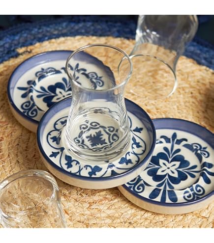 Leaf Decor Teeset Aus Glas | 4 Unzen (125 Ml) | Handgefertigt | Perfekt Für Geschenke