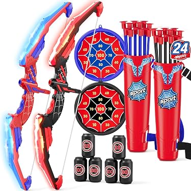 BESPORTBLE – Arc Et Flèches à Ventouse Pour Enfants, Réglable, Jeu Extérieur Sûr, Garçons Et Filles, Avec 3 Flèches, Taille Env. 85 Cm