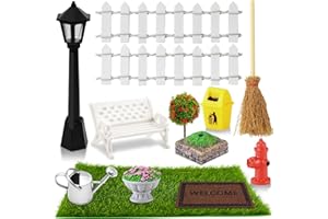 Shinybox Miniatur Garten Zubehör, 13 Stück Miniatur Gartengeräte, Mini Garten Möbel Deko Set, Geeignet zum Dekorieren Eines Minigartens, Weihnachtswichtel Zubehör