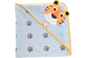 Ziggle Hooded Baby Bath Towel Swim Blanket (Terrence Tiger by Stripey Cats)