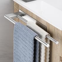 Porta Asciugamani Bagno da Parete, Set porta asciugamani bagno Acciaio Inox 304 da 6 pezzi, portasciugamani da parete e Portarotolo Carta Igienica e 2 ganci da parete e 2 Pezzi Ganci Adesivi