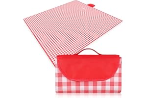 Eucomir 200x200 cm, coperta impermeabile, pieghevole, con manico, adatta per escursioni, viaggi, campeggio e attività all'aperto, colore rosso