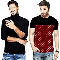 Leotude Men's Regular Fit T Shirt Combo (Color: Multi)