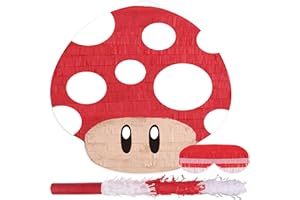 Birchio Set di pignatte a fungo con benda e pipistrello (42 x 30 x 9 cm), perfette per feste di compleanno per bambini, feste a tema messicano, decorazioni