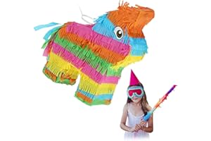 Relaxdays Pinata, Esel, Lama, Geburtstag, zum Aufhängen, Mädchen & Junge, HBT 27,5 x 25 x 7 cm, Regenbogen, Kinder, bunt, 10042839, Rainbow