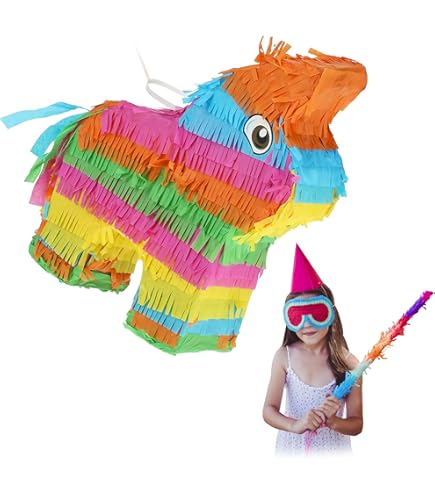 Party Factory Pinata Kleurrijke Ezel 41 x 14 x 55 cm Feest spelletjes Kinderen Verjaardag Decoratie Verjaardag