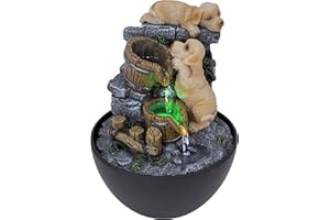 Lovely Labs Fontaine à eau d'intérieur avec lumière LED | Taille 13,3 x 13,3 x 18 cm | Prise USB