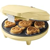 Bestron Waffle Maker for Mini-Cookies, Mini-Cookie with Animal Motif, Waffle Iron for Mini-Cookies, with Baking Pad and Non-S