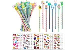 RUNXIN 30 Matite Gadget Compleanno Bambini e 30 Adesivi Bambini | Set 60 Matite Triangolare Animale e 3D Stickers Bambini | Regalini Fine Festa Compleanno per Bambina e Bambino