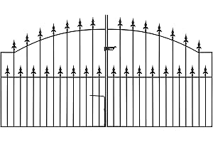 FENCING & GATES Saxon Arched Spear Top Driveway Gates 3658mm (12ft) GAP x 1255mm High galvanised wrought iron double swing metal gate SAZP25