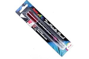 Pentel XGFH Dual Metallic Brush, pennello con inchiostro doppio colore rosa + rosa metallizzato 1 pz