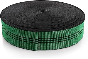 YAYODS Upholstery Elastic Webbing, 5CMx25M Upholstery Repair Webbing for Chairs Sofa Couch, Durable Reinforced Edges High Tensile Strength Webbing (82ft Green)