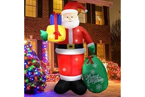 NUZEKY Nadmuchiwana dekoracja bożonarodzeniowa do ogrodu na zewnątrz: 244 cm, dekoracja bożonarodzeniowa z oświetleniem LED, dekoracja bożonarodzeniowa XXL, IP44, odporna na warunki atmosferyczne, do użytku