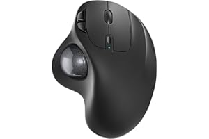 Nulea M501 Wireless Trackball Mouse, Rechargeable Ergonomic, Easy Thumb Control, Precise & Smooth Tracking, 3 Device Connection (Bluetooth or USB Receiver), Compatible for PC, Laptop, Mac, Windows.