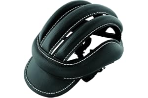 Onogal 3485 Casque de cyclisme en cuir vintage rétro pour vélo Taille Standard adulte Noir