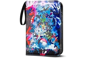 Karten Sammelalbum für Pokemon Karten, 50 Seiten 400 Karten Kapazität Sammelkarten Album, PU Tragbar Wasserdicht Karten Halter, Karten Buch Heft Ordner
