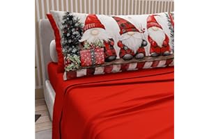 PETTI Artigiani Italiani - Lenzuola in Cotone con Federe in Stampa Digitale di Natale, Lenzuola Natalizie Due Piazze, Completo Letto Matrimoniale Natalizio, Xmas 5 Rosso, 100% Made in Italy