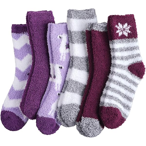5 paar pluizige en comfortabele sokken voor dames, slaapsokken van zachte microvezel voor de winter met heldere kleuren, meerkleurig, 1 x 1, Meerkleurig