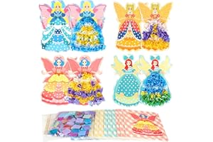 MONCAP 12 Stück Elfen Bastelsets Kinder Blumenfeen Basteln Kinder Prinzessin Kreativ Set Mädchen Feen Kunsthandwerk Poke Art DIY Toys für Kreatives DIY Frühling Kindergeburtstag Party Mitgebsel