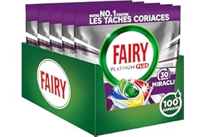 Fairy Platinum Plus Tout En 1, 30 Minutes Miracle Tablettes Lave-Vaisselle, Notre Nettoyant N° 1 Pour Les Résidus Alimentaires Tenaces, Lave-Vaisselle, 20X5