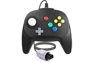 miadore Manette de jeu avec manette de jeu filaire N64 Compatible avec la console N64 (noir)