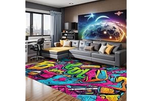 ‎BAMYUM bamyum Funny Gamer Bedruckter Teppich Chenille-Druck Maschinell Hergestellt für Spielzimmer, Gamer-Teppiche Schlafzimmer, Videospiel Waschbarer Gaming-Teppich 160x230